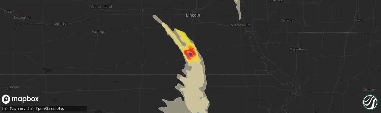 Hail Map in Beatrice NE on June 11 2022 HailTrace